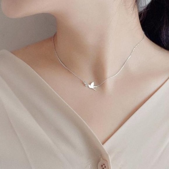 Crystal and Dove Necklace - Picture 4 of 5